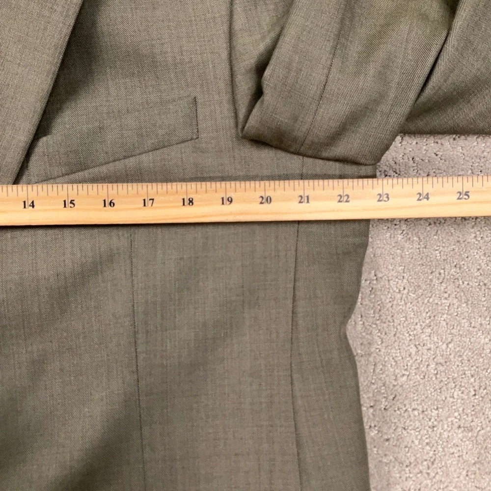 Stafford Suit‎ Men 44L 37W 30L Sage Green Classic Career Wool VTG